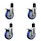 Service Caster 5'' Blue Poly Swivel 1-3/4'' Expanding Stem Caster Set Total Lock Brake, 4PK SCC-EXTTL20S514-PPUB-BLUE-134-4 - alternate 1